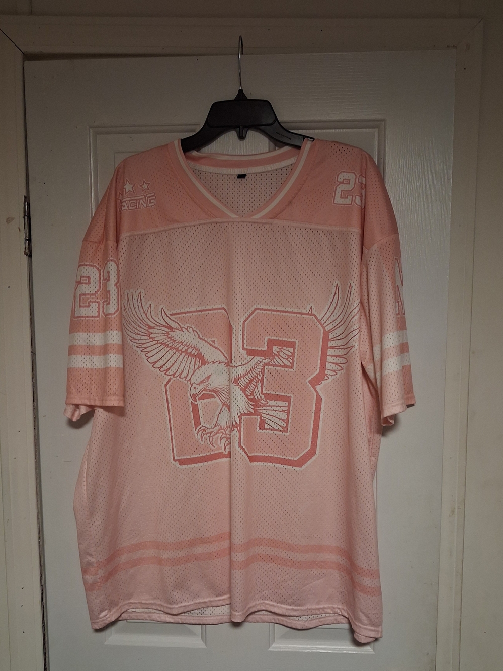 Womenâs Pink Eagle Number 23 Athletic Jersey